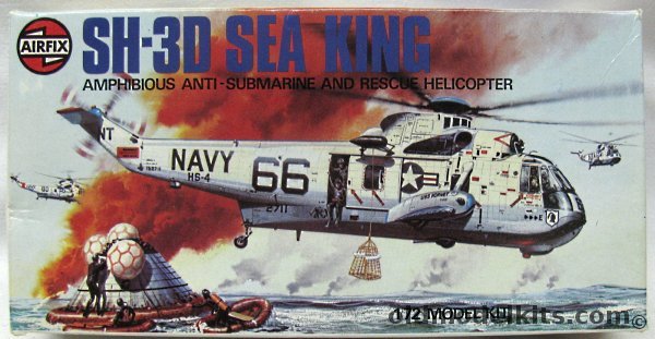 Airfix 1/72 Sikorksy SH-3D Sea King - Number  '66' from Apollo - HS-4 USS Hornet / HS-9 USS Essex, 03010-6 plastic model kit